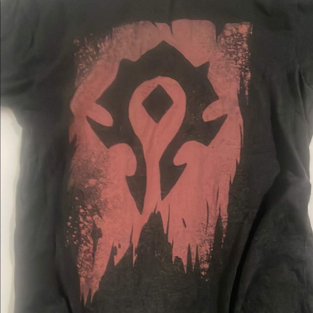World Of Warcraft Horde Emblem Black & Red T-Shirt Size Medium Designed By Jinx